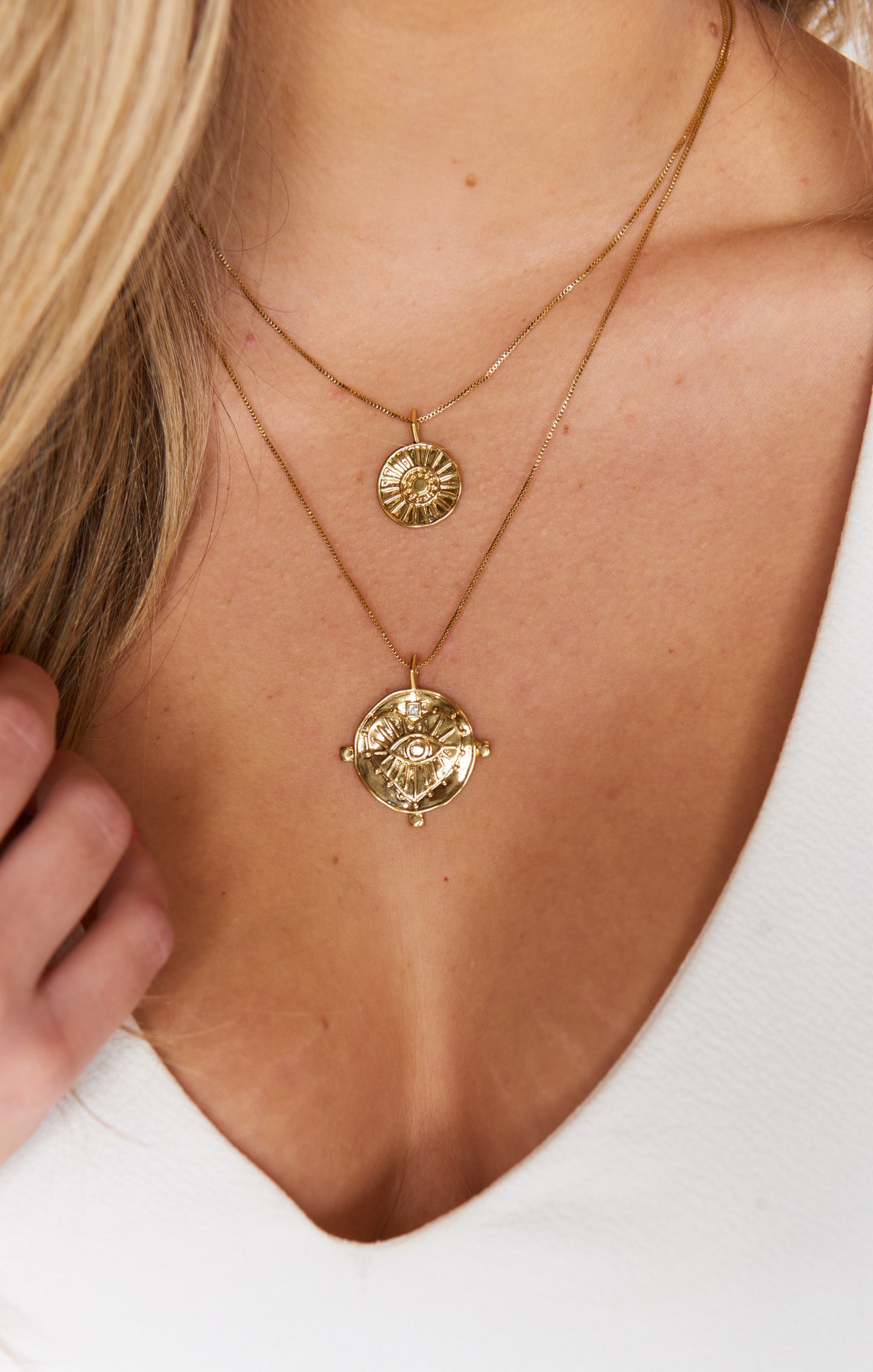 Elegant Double Coin Necklace by Amber Sceats
