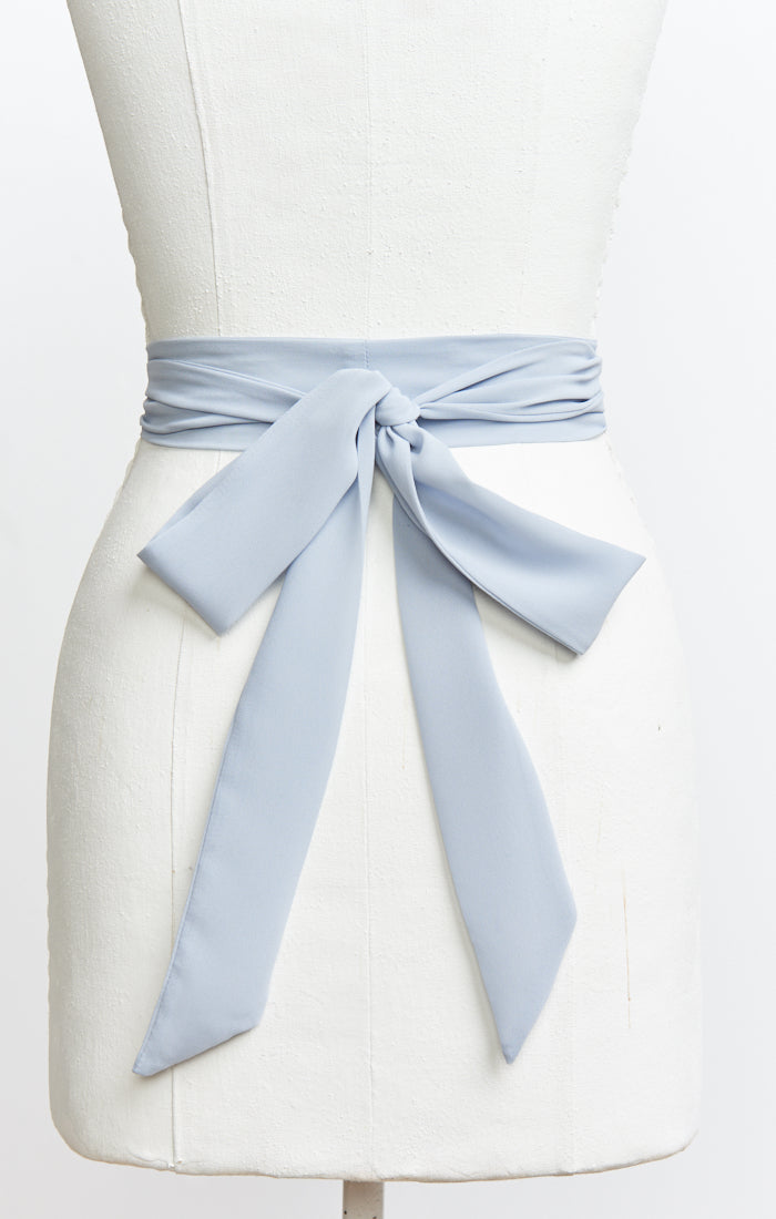 Bridesmaid Sash, in Steel Blue Chiffon