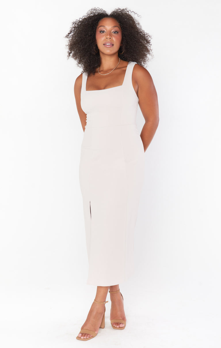knee length dresses for ladies Eden Midi Dress ~ Show Me the Ring Stretch – Show Me Your Mumu main image 1