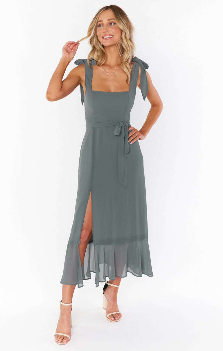Claire Midi Dress ~ Deep Sage Chiffon  Show Me Your Mumu