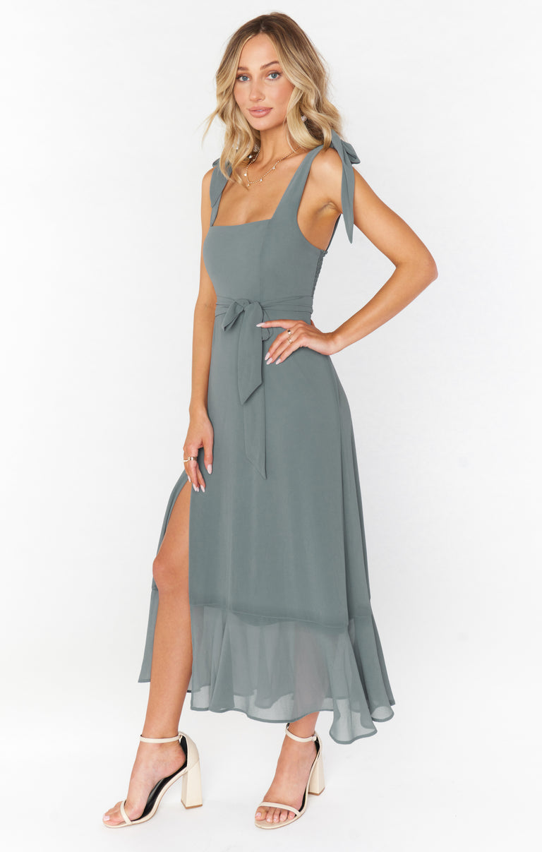 Claire Midi Dress ~ Deep Sage Chiffon Show Me Your Mumu Claire Midi Dress ~ Deep Sage Chiffon Show Me Your Mumu