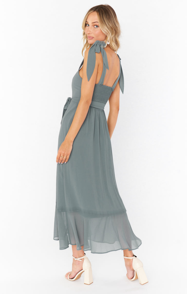 Claire Midi Dress ~ Deep Sage Chiffon – Show Me Your Mumu