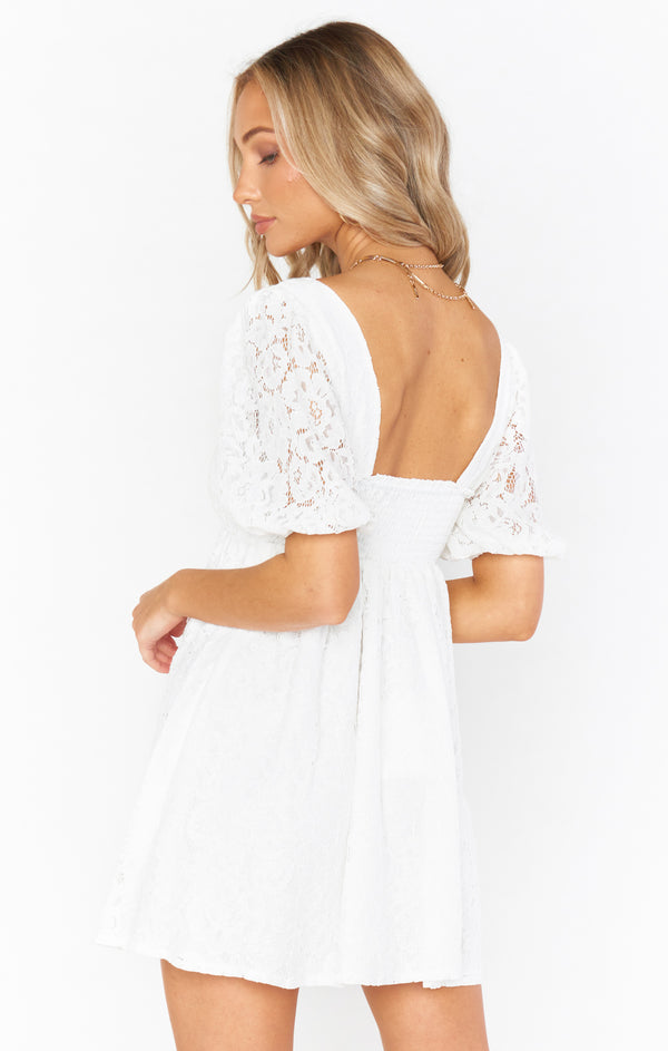 Smitten Babydoll Dress ~ Duchess Lace White – Show Me Your Mumu