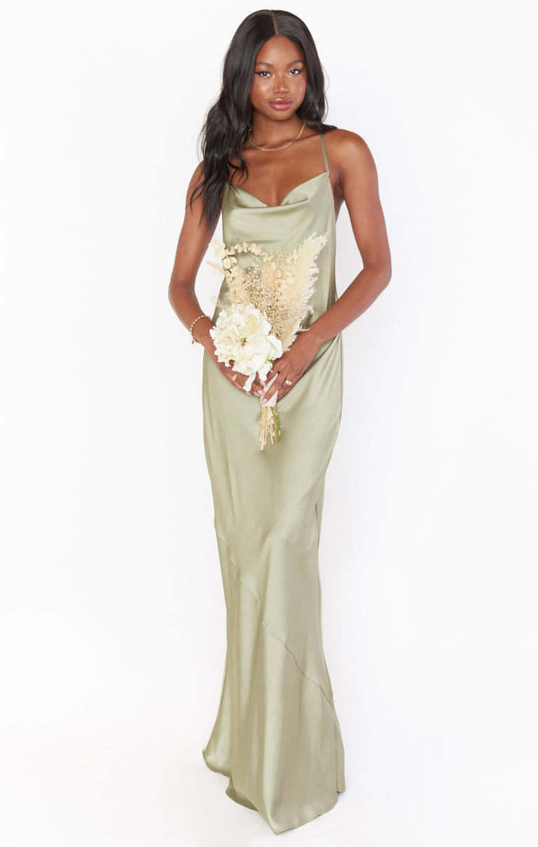 Tuscany Maxi Slip Dress ~ Moss Green Luxe Satin Show Me Your Mumu Tuscany Maxi Slip Dress ~ Moss Green Luxe Satin Show Me Your Mumu