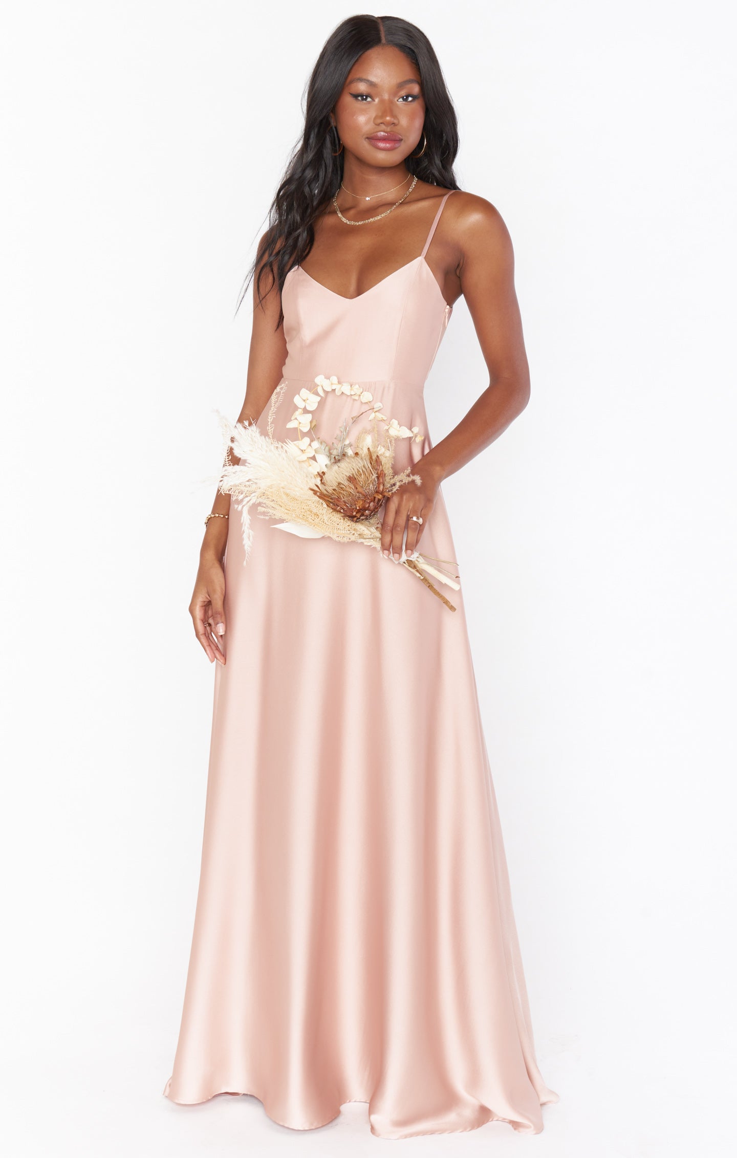 Faith Maxi Dress ~ Rose Gold Luxe Satin Show Me Your Mumu Faith Maxi Dress ~ Rose Gold Luxe Satin Show Me Your Mumu