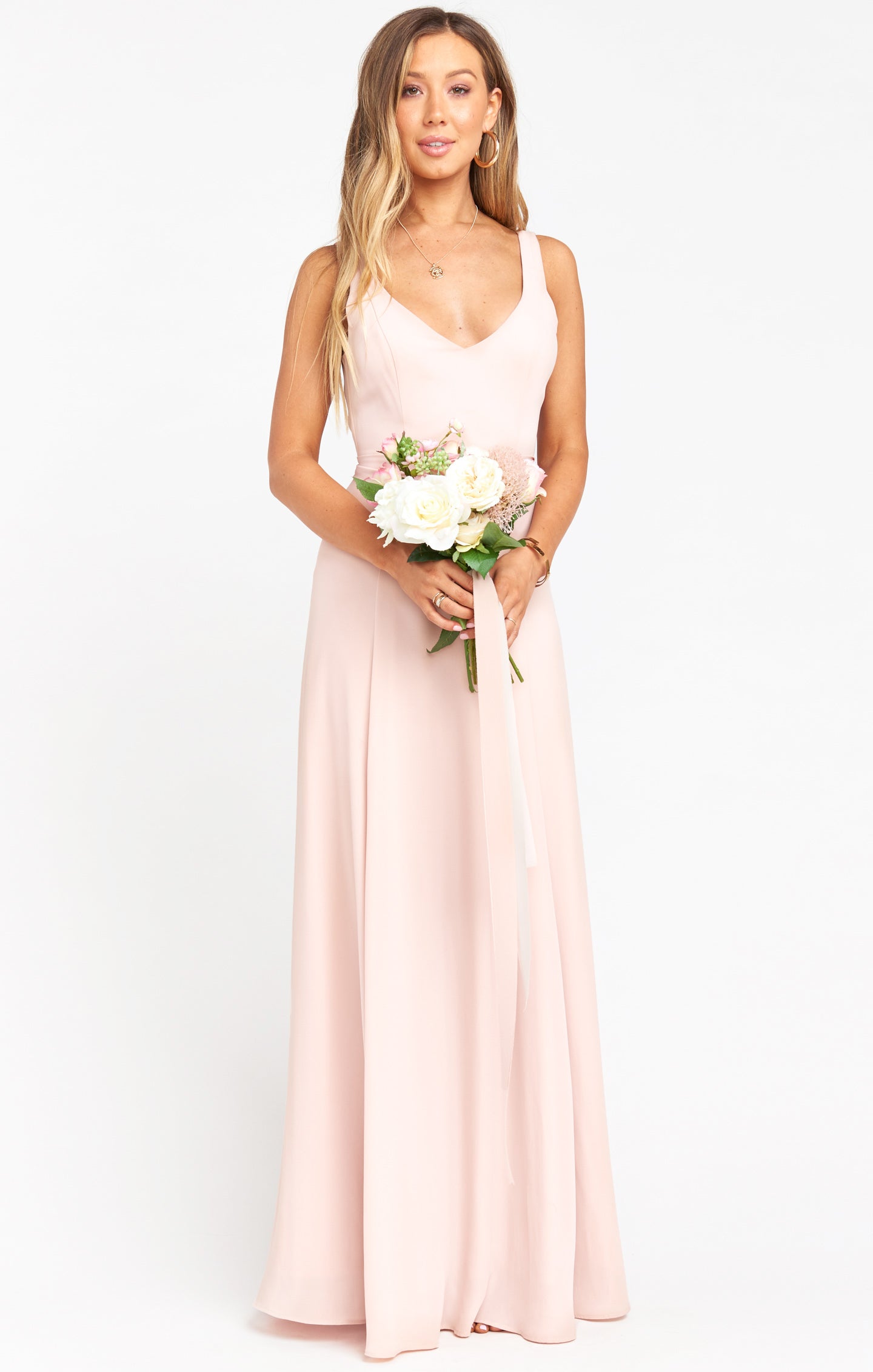 Jenn Maxi Dress ~ Dusty Blush Crisp – Show Me Your Mumu