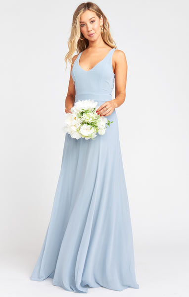 Jenn Maxi Dress Steel Blue Chiffon Show Me Your Mumu