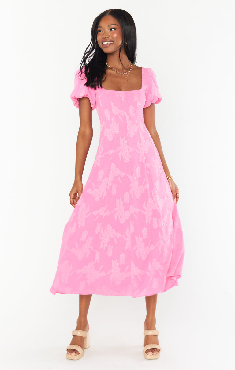 Mia Midi Dress ~ Pink Clip Floral – Show Me Your Mumu