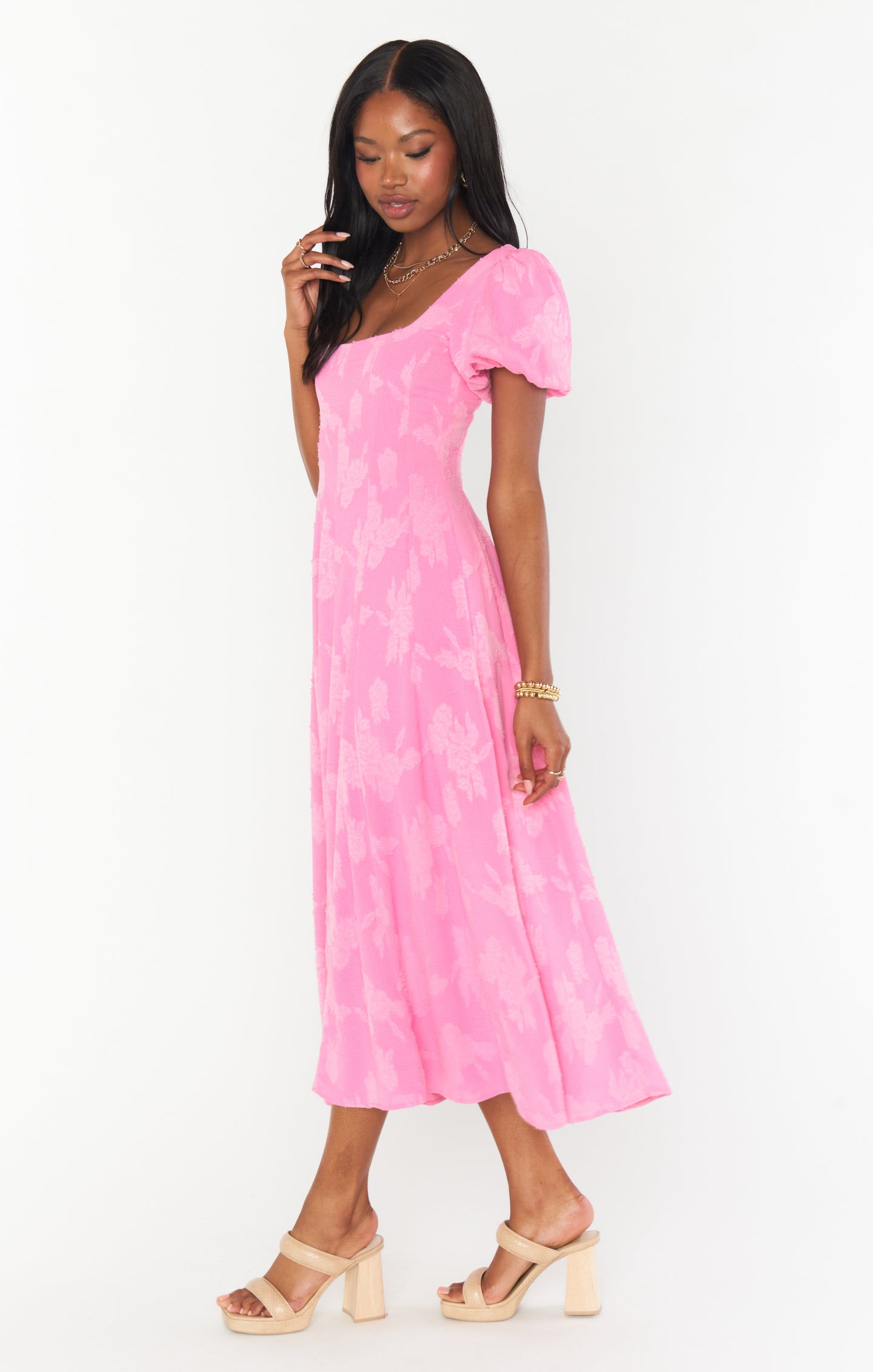 Mia Midi Dress ~ Pink Clip Floral – Show Me Your Mumu Mia Midi Dress ~ Pink Clip Floral – Show Me Your Mumu