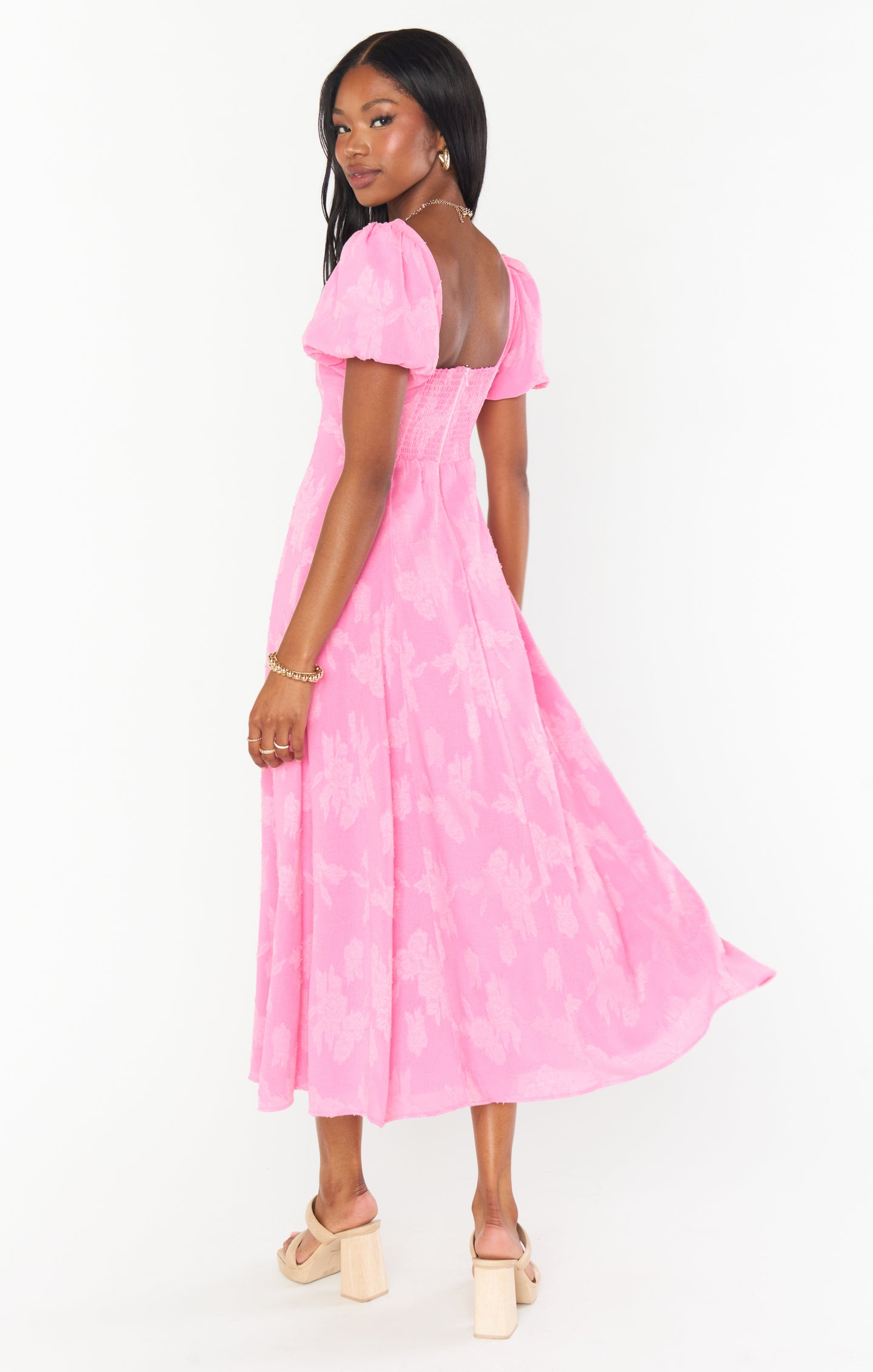 Mia Midi Dress ~ Pink Clip Floral – Show Me Your Mumu