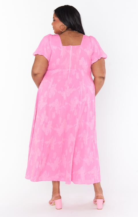 Mia Midi Dress ~ Pink Clip Floral – Show Me Your Mumu